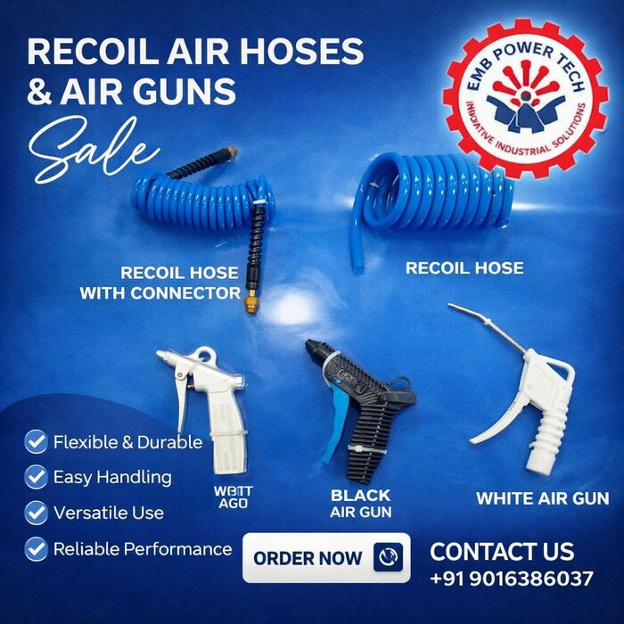 Recoil Air Hoses Air Guns PU Hose — EMB POWERTECH Vatva Ahmedabad